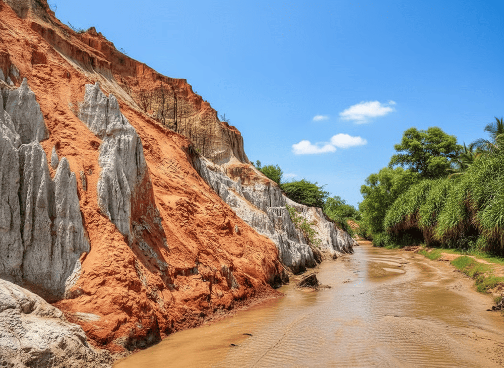 Bãi đá đỏ tại khu vực Suối Tiên